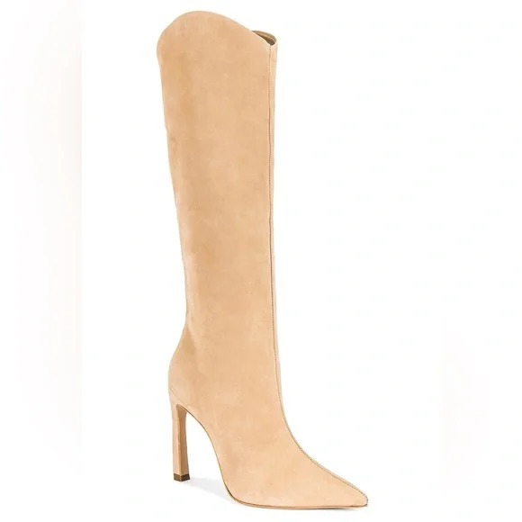 Maryana Sculpt Boot in Light Nude Tan Nubuck Suede - Schutz NWOB - Picture 3 of 5